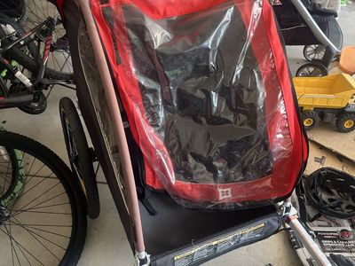 Burley Bee 2-Seat Bicycle Trailer - Red, Black