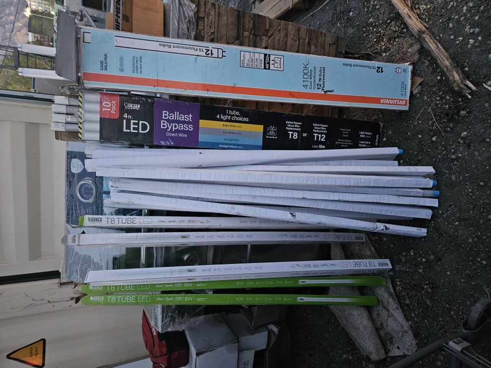 Bulk Lot T8 LED Tube Lights + Fluorescent Bulbs