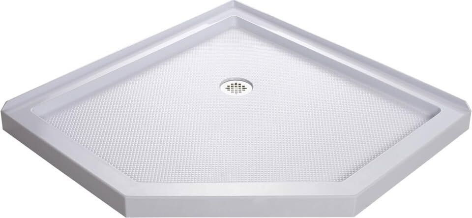 New DreamLine SlimLine 38 in. D x 38 in. W x 2 3/4 in. H Neo-Angle Shower Pan Base DLT-2038380