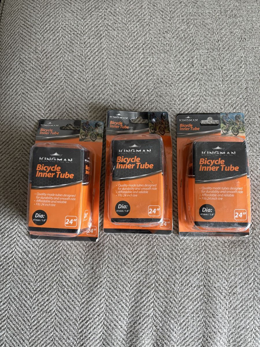 Kingman 24" Bicycle Inner Tubes (3-Pack) - 41mm/1.6" Diameter for Smooth Ride