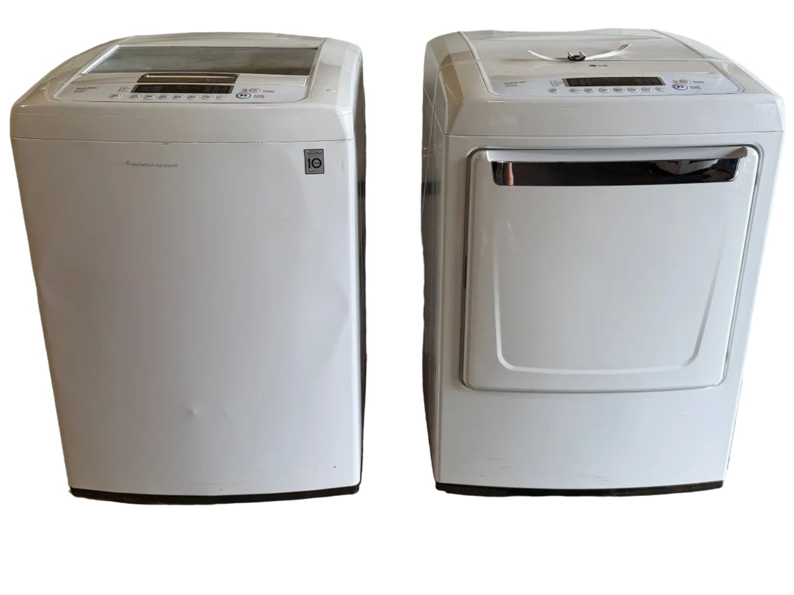Save! LG Washer & Gas Dryer Set - White - Electronic Controls - Digital Displays - Multiple Cycles & Options - Good Used Shape