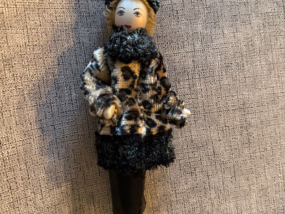 Christmas Ornament Fancy Lady in Leopard Fur