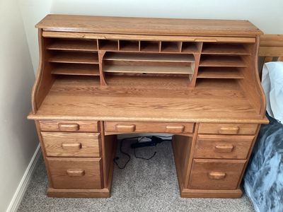Oak Roll Top Desk