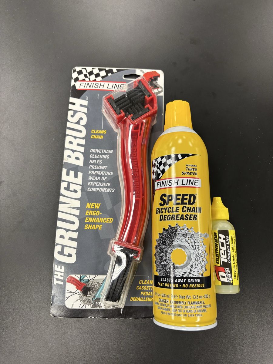 Bike Chain Brush, Degreaser, and Lubricant Package