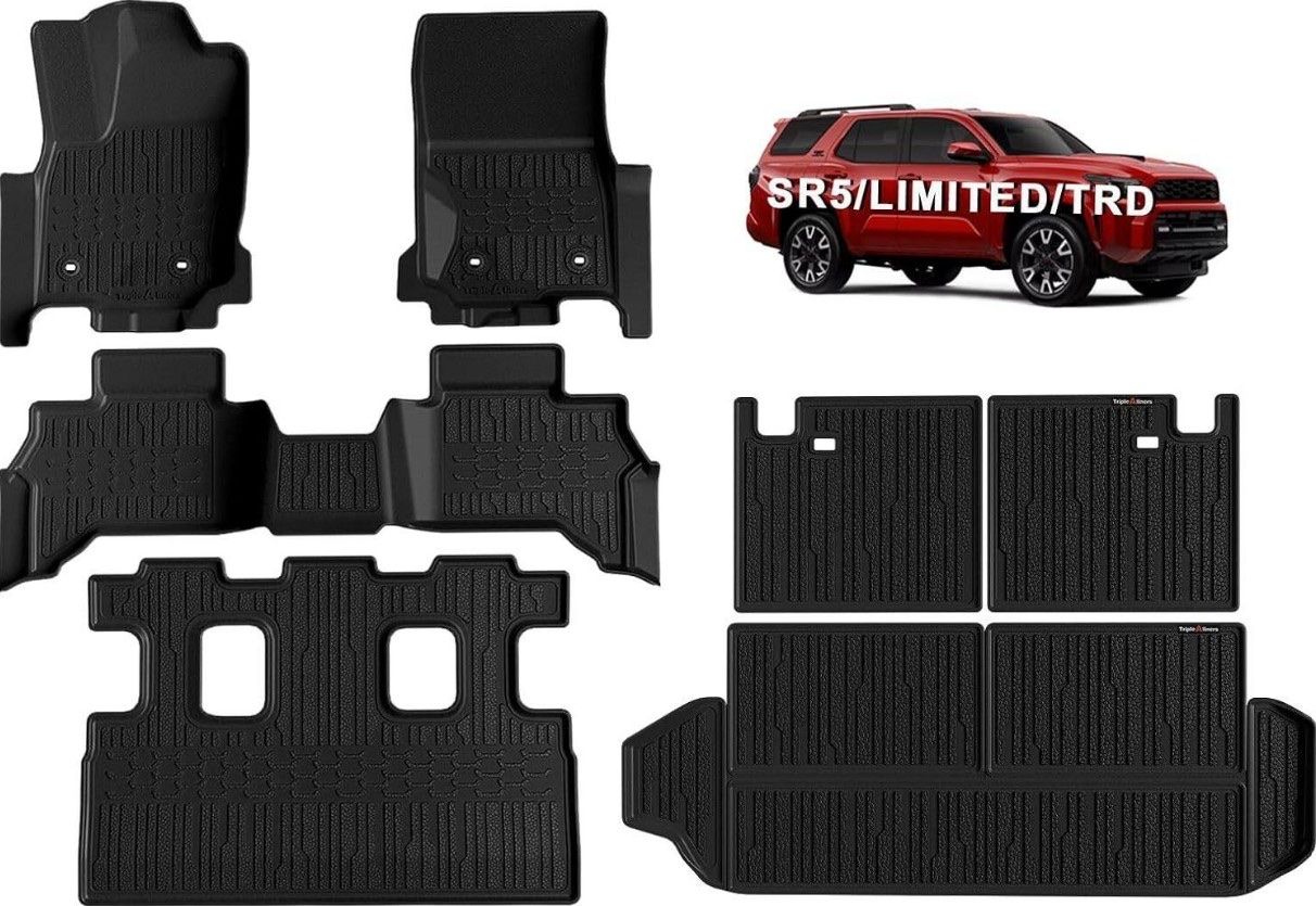 TripleAligners Premium All-Weather Floor Mats & Cargo Set for 2025 Toyota 4Runner