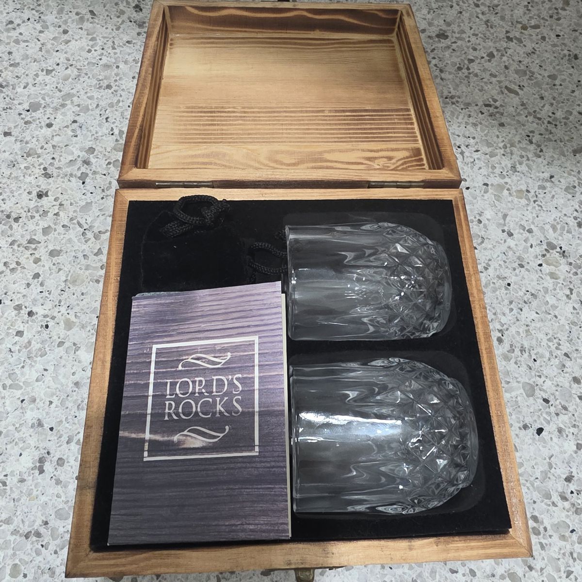 Lord's Rocks whiskey glass sipping gift set