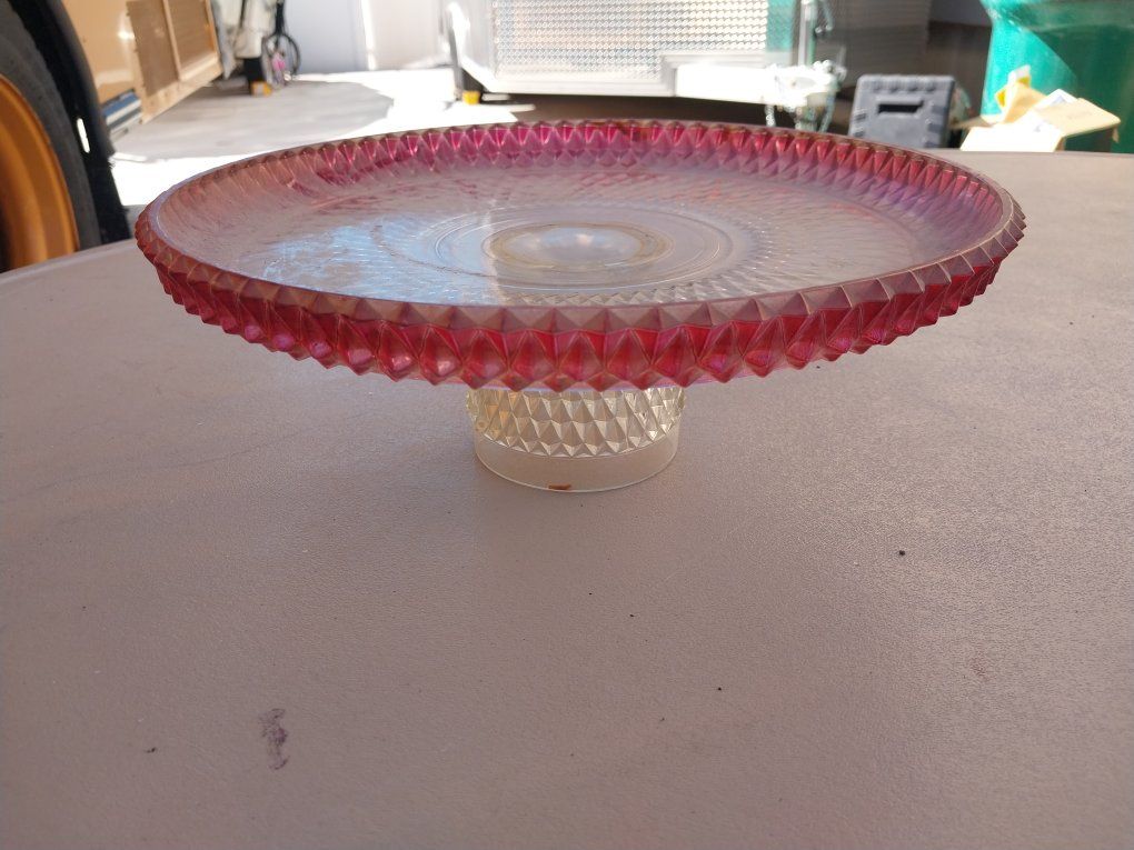 cake platter Indiana glass