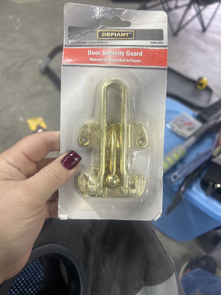 DEFIANT Bright Brass Door Security Guard - Enhances Home Safety