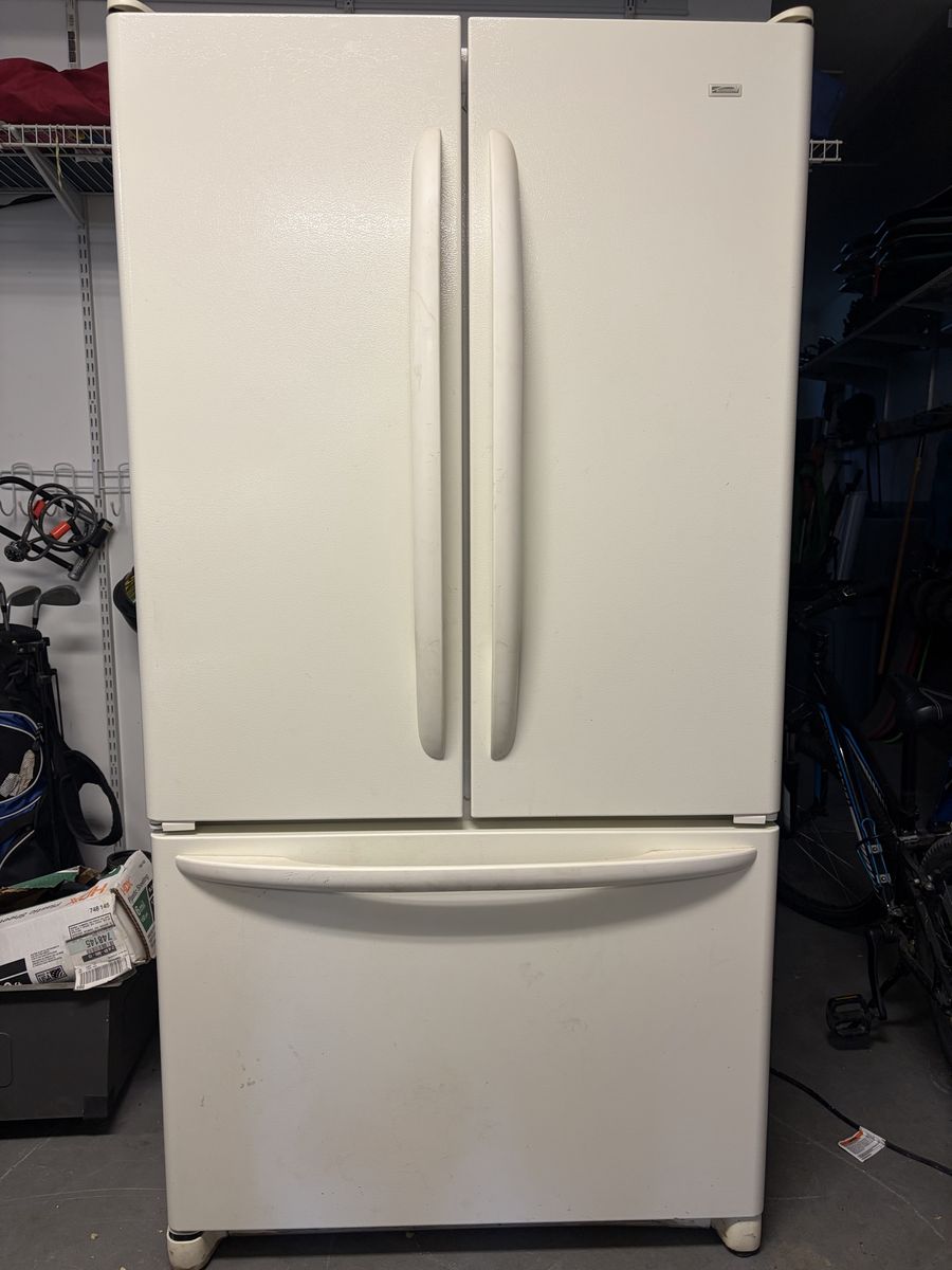 Kenmore French Door Refrigerator White Bottom Freezer Model 596 36 wide 34 deep 70 tall