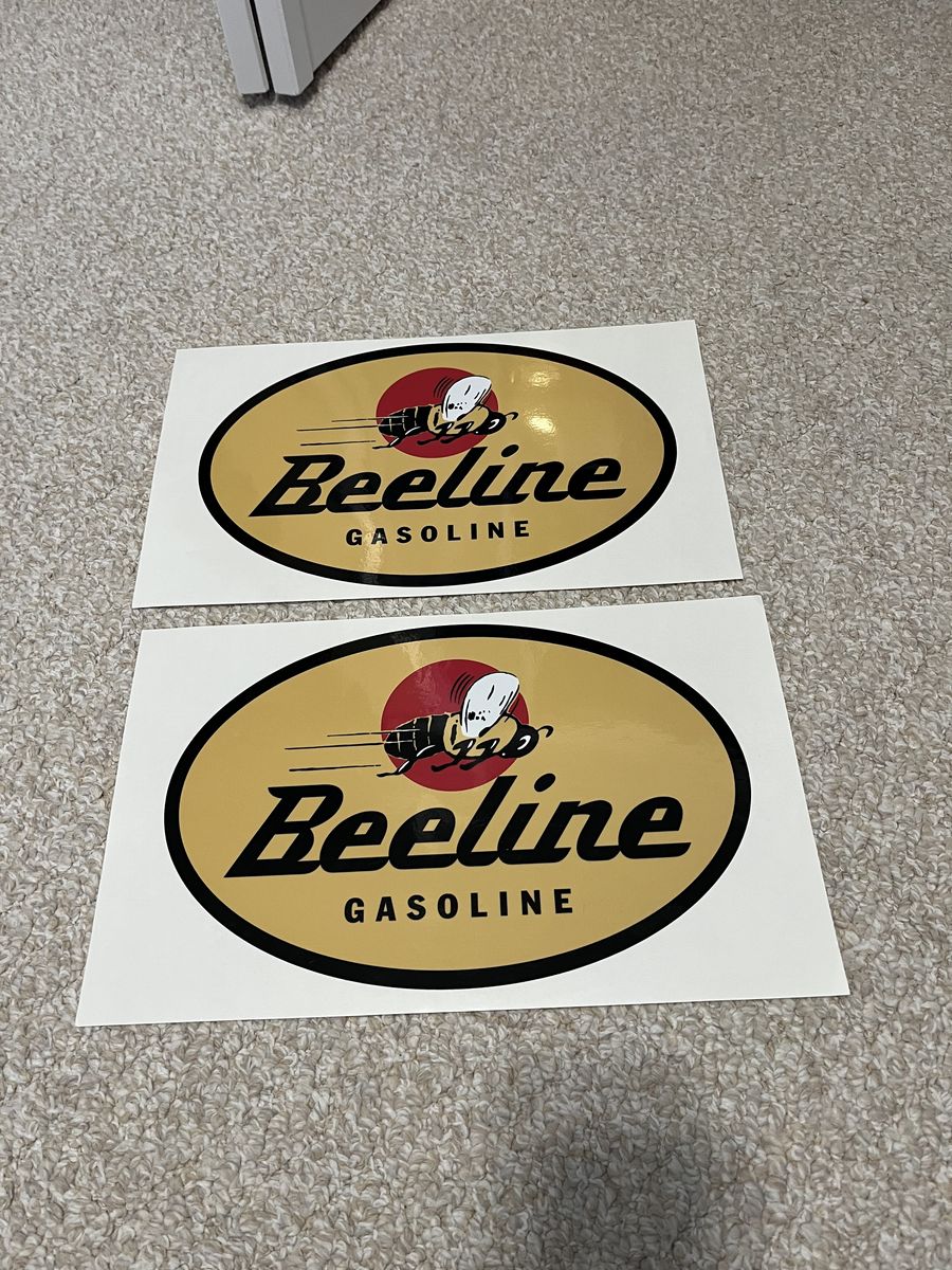 2 Beeline  Gasoline Decals