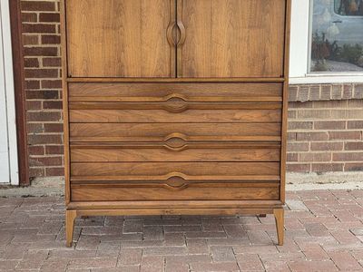 Vintage Mid-Century Modern Highboy Dresser