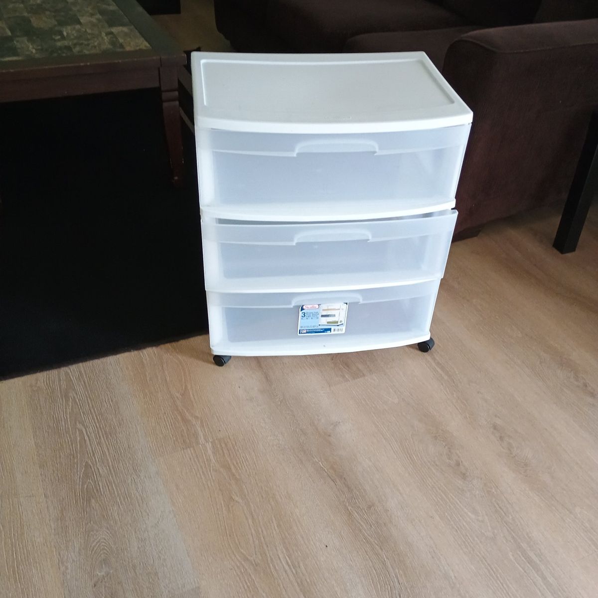 three drawer rolling cart