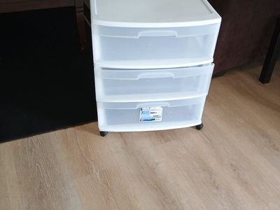 three drawer rolling cart