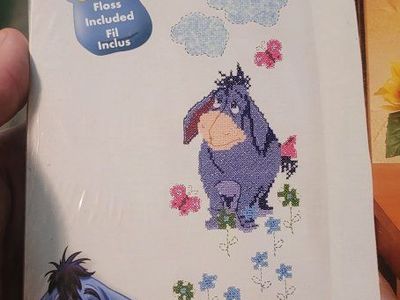 Janlynn Disney Eeyore Stamped Cross Stitch Pillowcase Kit with Floss #1135-39 new un opened