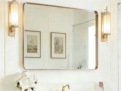 USHOWER Aluminum Gold Mirror 30x40in