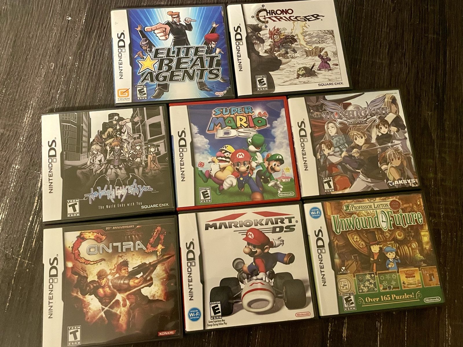Nintendo DS Game Lot: Chrono Trigger, Super Mario DS, Elite Beat Agents, Mario Kart DS & More (7 Games)