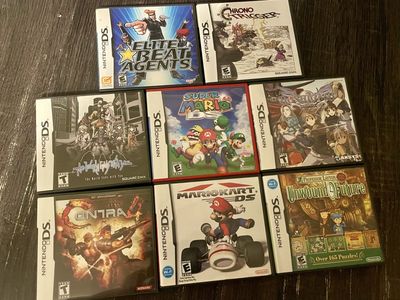 Nintendo DS Game Lot: Chrono Trigger, Super Mario DS, Elite Beat Agents, Mario Kart DS & More (7 Games)