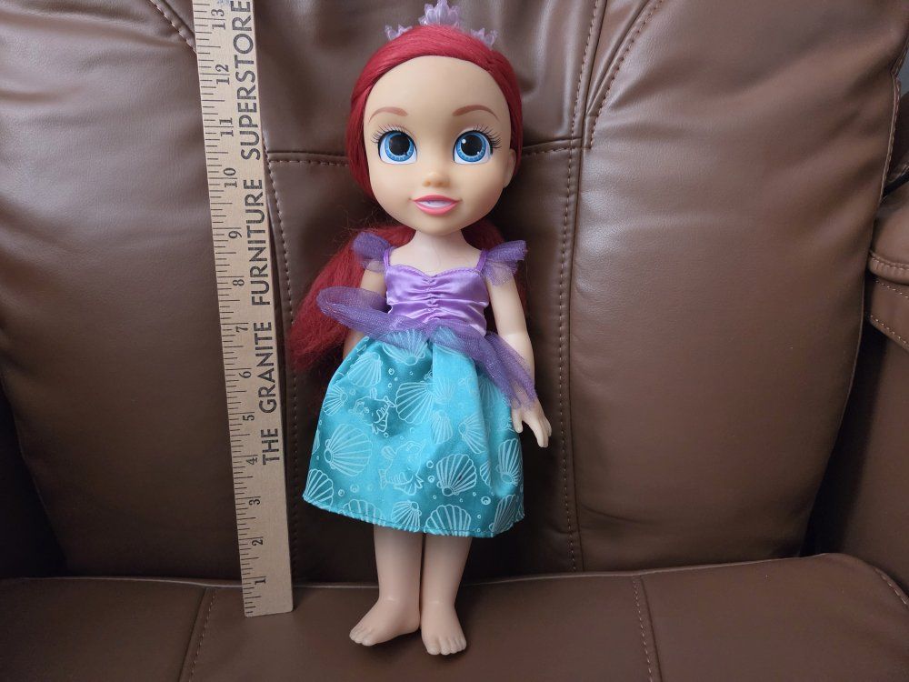 Disney Princess Ariel Toddler Doll - Red Hair, Purple/Teal Dress, 12-inch