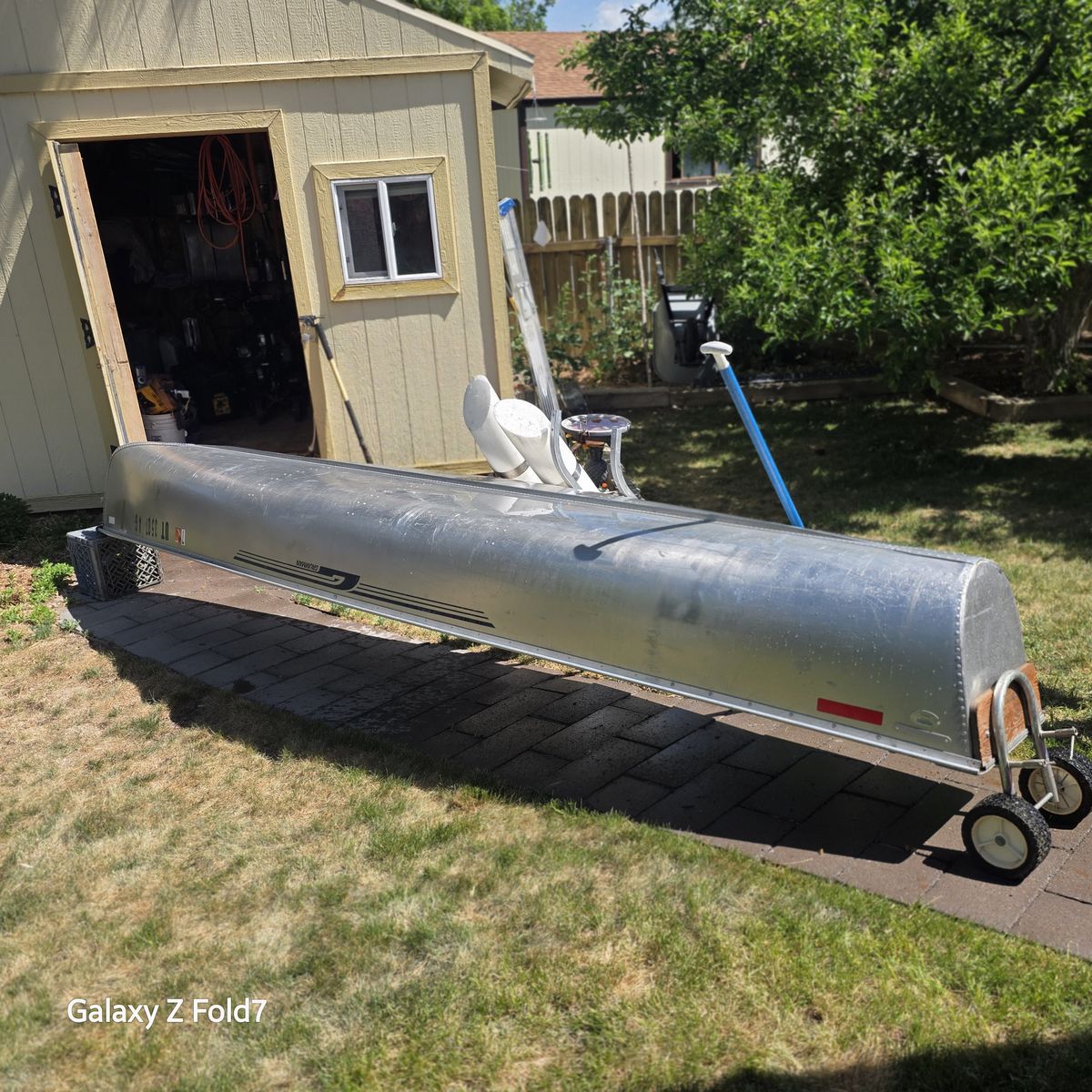 Aluminum Square Stern Canoe with 3.3 Mercury
