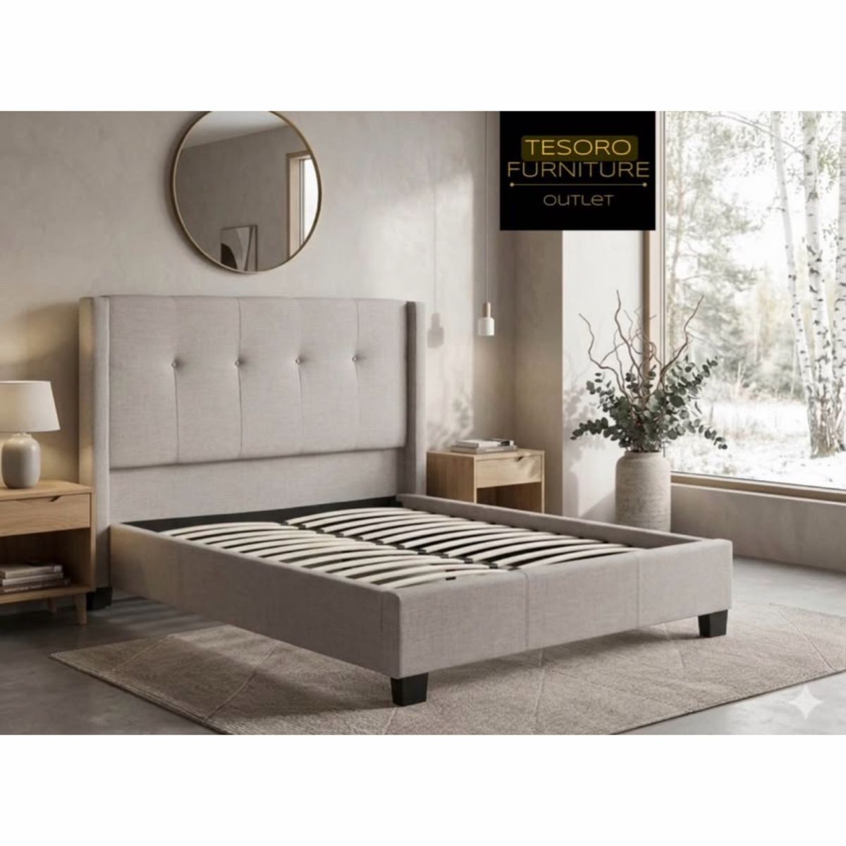 NEW MACALLISTER KING & QUEEN UPHOLSTERED BEDS AMAZING DEAL‼️