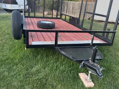 2009 14x7 Side And Rear Ramp Trailer.