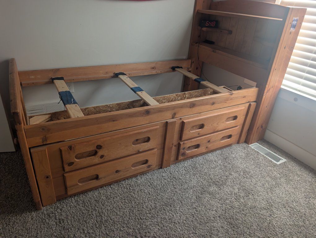 twin size captians bed