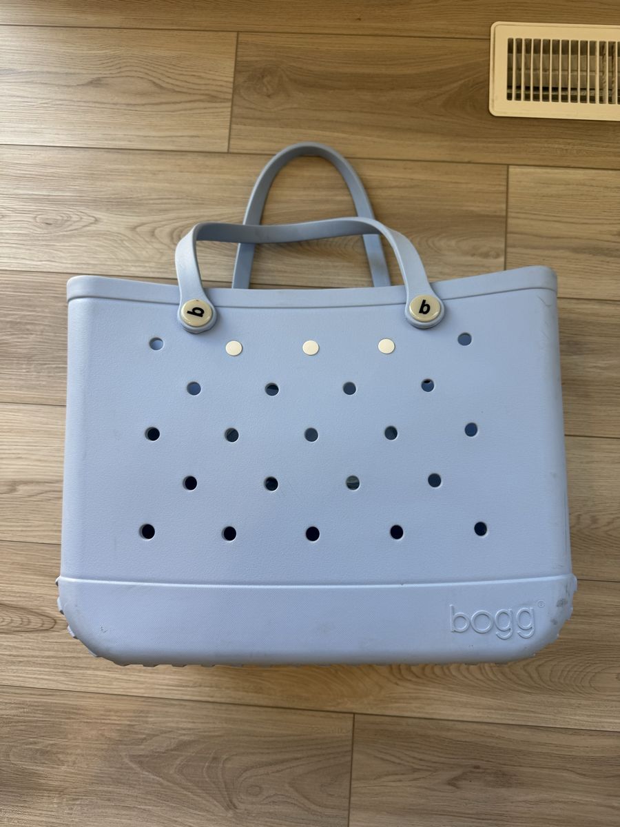 Bogg Bag Large Rubber Tote Bag Light Blue Beach Pool Bag