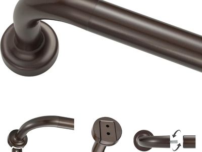 2 Pack - Dark Bronze Curtain Rods for Windows 100-150",1 Inch Disc Wrap Around Curtain Rod