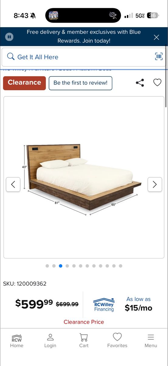 Pine Row Natural and Brown Full Platform Bed