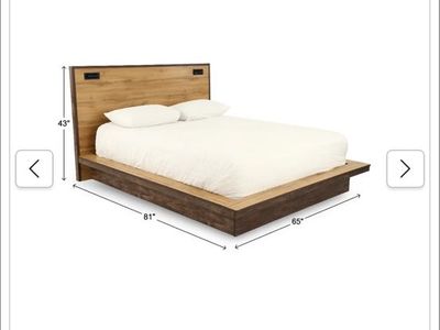 Pine Row Natural and Brown Full Platform Bed
