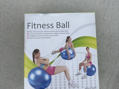 Blue Inflatable Fitness Exercise Stability Ball in Original Box