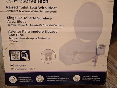 Drive DeVilbiss Preserve Tech Raised Toilet Seat with Bidet Ambient & Warm Water Temperature