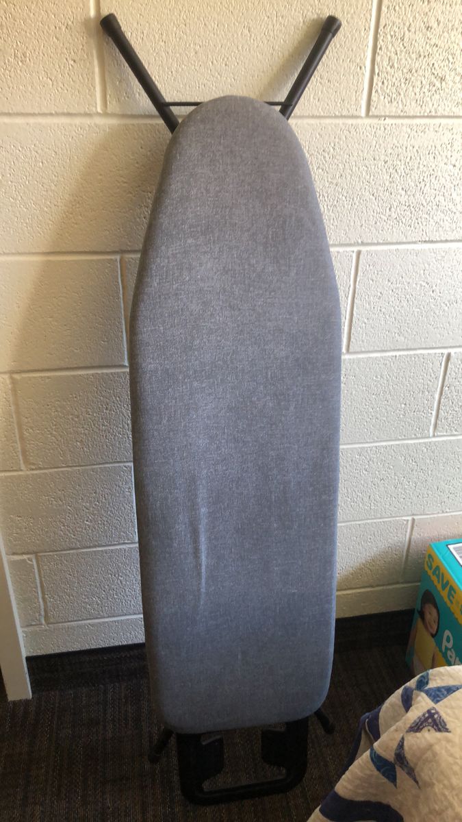Folding Ironing Board with Grey Fabric Cover