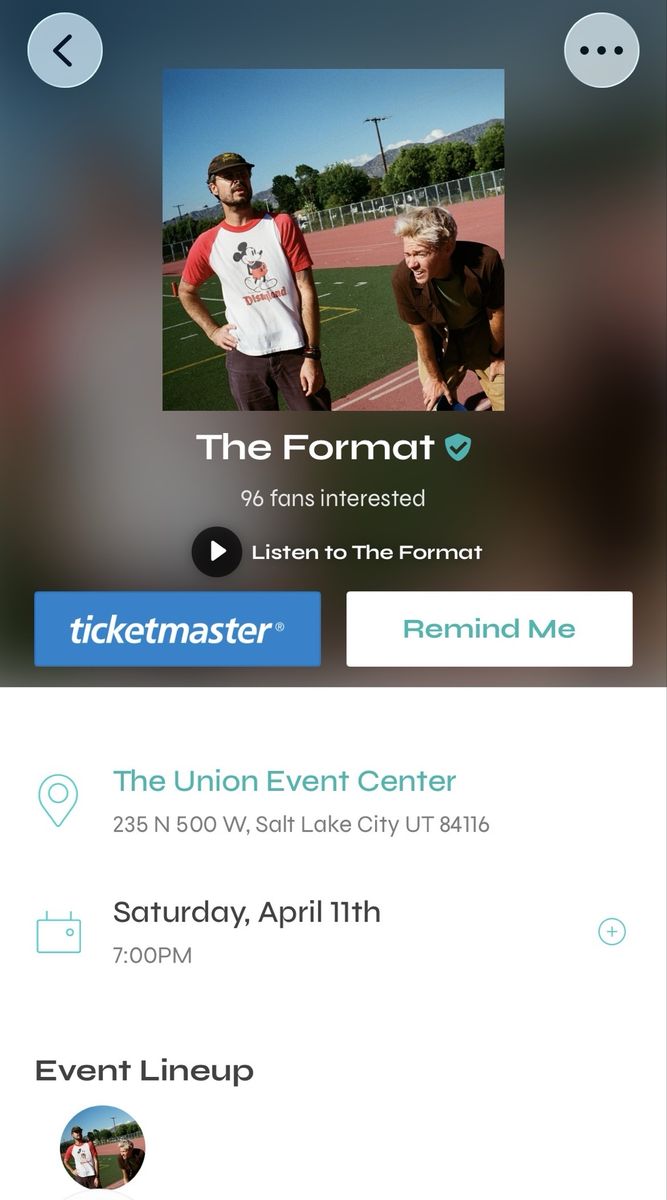 2 Tickets The Format Union Event Center April 11th