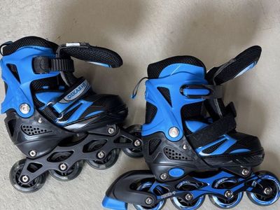 Rollerblades - Blue/Black Adjustable Beginner Rollerblades