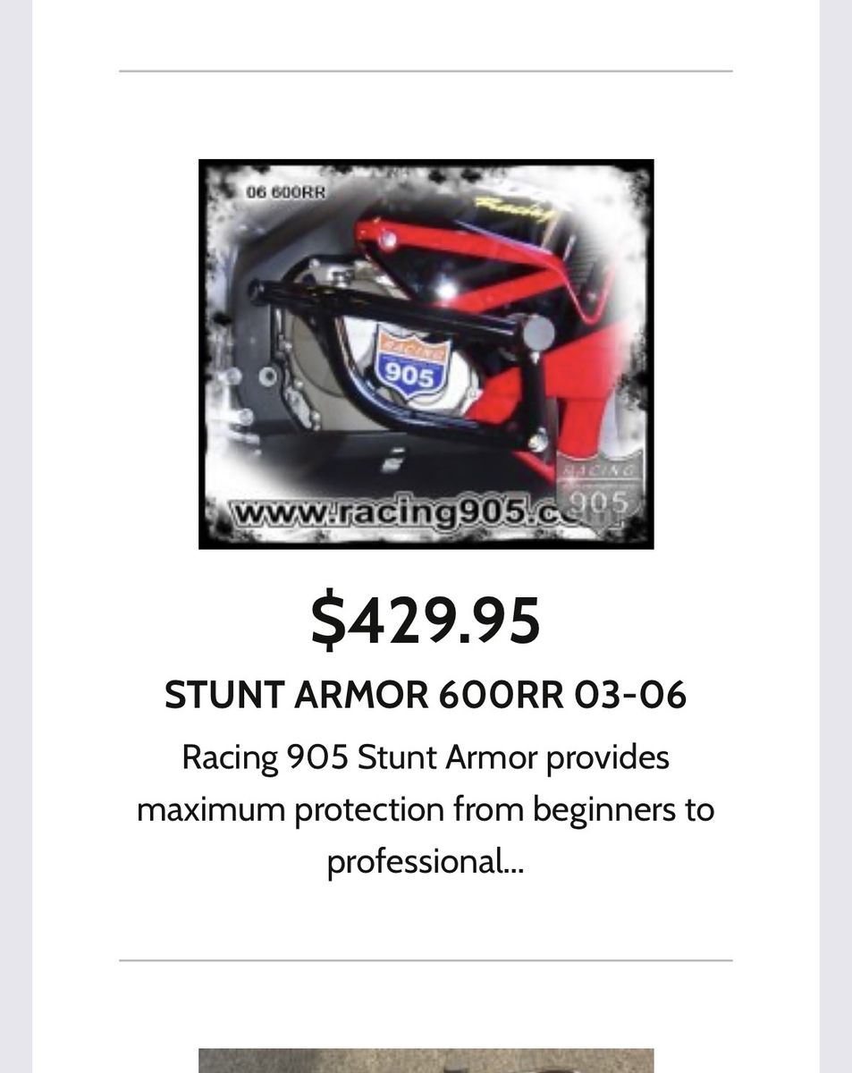 Racing 905 Stunt Armor Crash Cage for Honda CBR 600RR 03-06