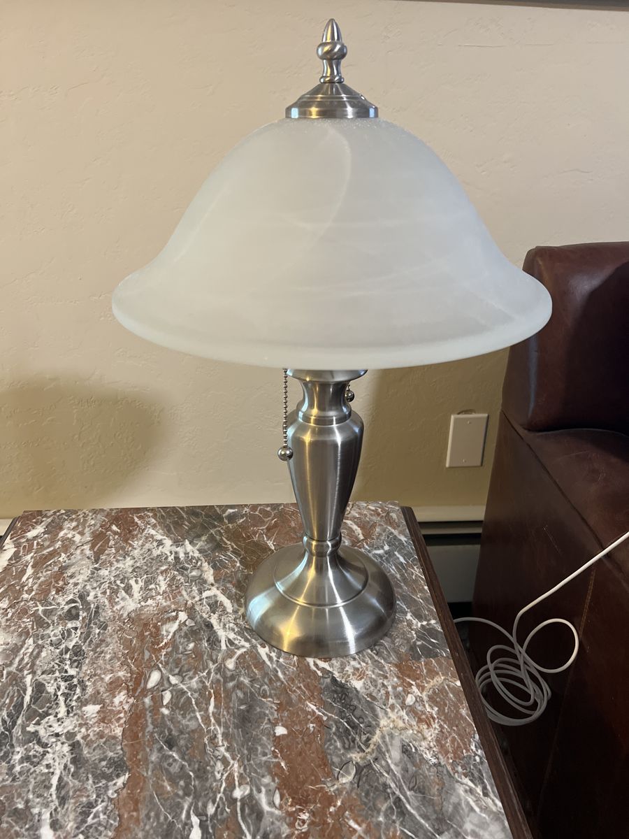 Lamp Silver And Alabaster?