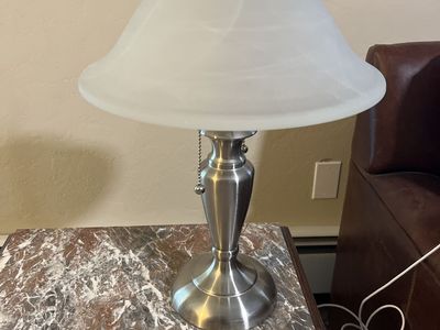 Lamp Silver And Alabaster?