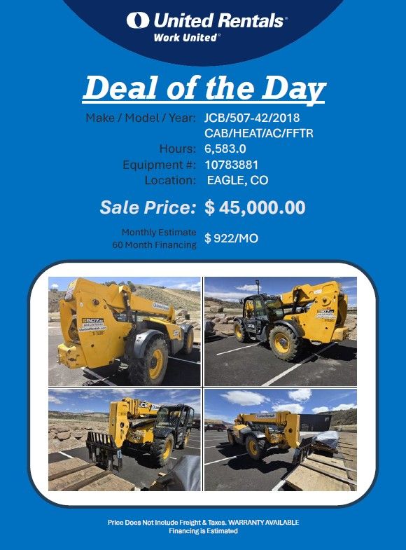 Forklift reach JCB 507-42ft of Reach 2018 w 6583 hrs in Eagle CO