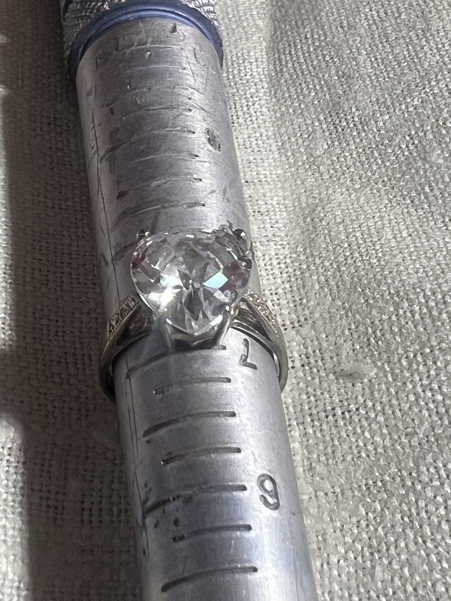 Sterling Silver Heart-Shaped Cubic Zirconia Engagement Ring Size 7.5
