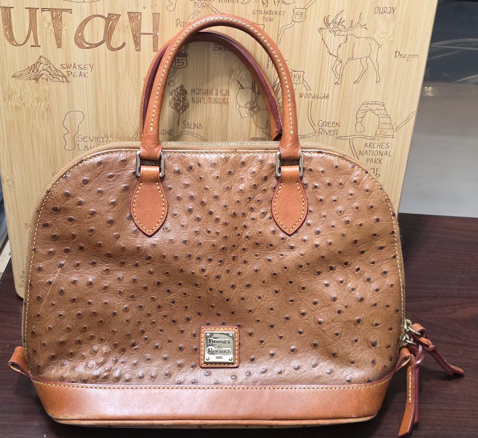 Ostrich Zip Zip Satchel