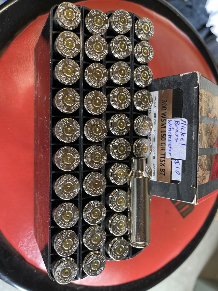 Winchester 300 WSM Nickel Brass.
