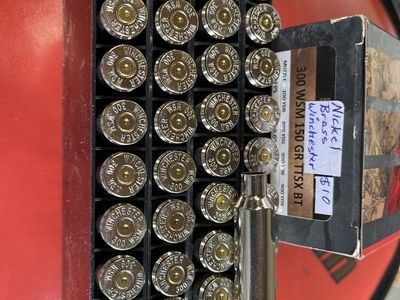 Winchester 300 WSM Nickel Brass.