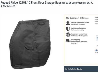 Jeep Wrangler 2 Door Storage Bag