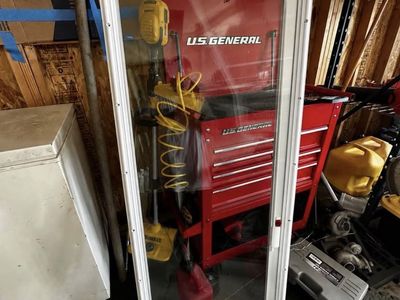 Door glass with blinds 22 inches by 64 inches