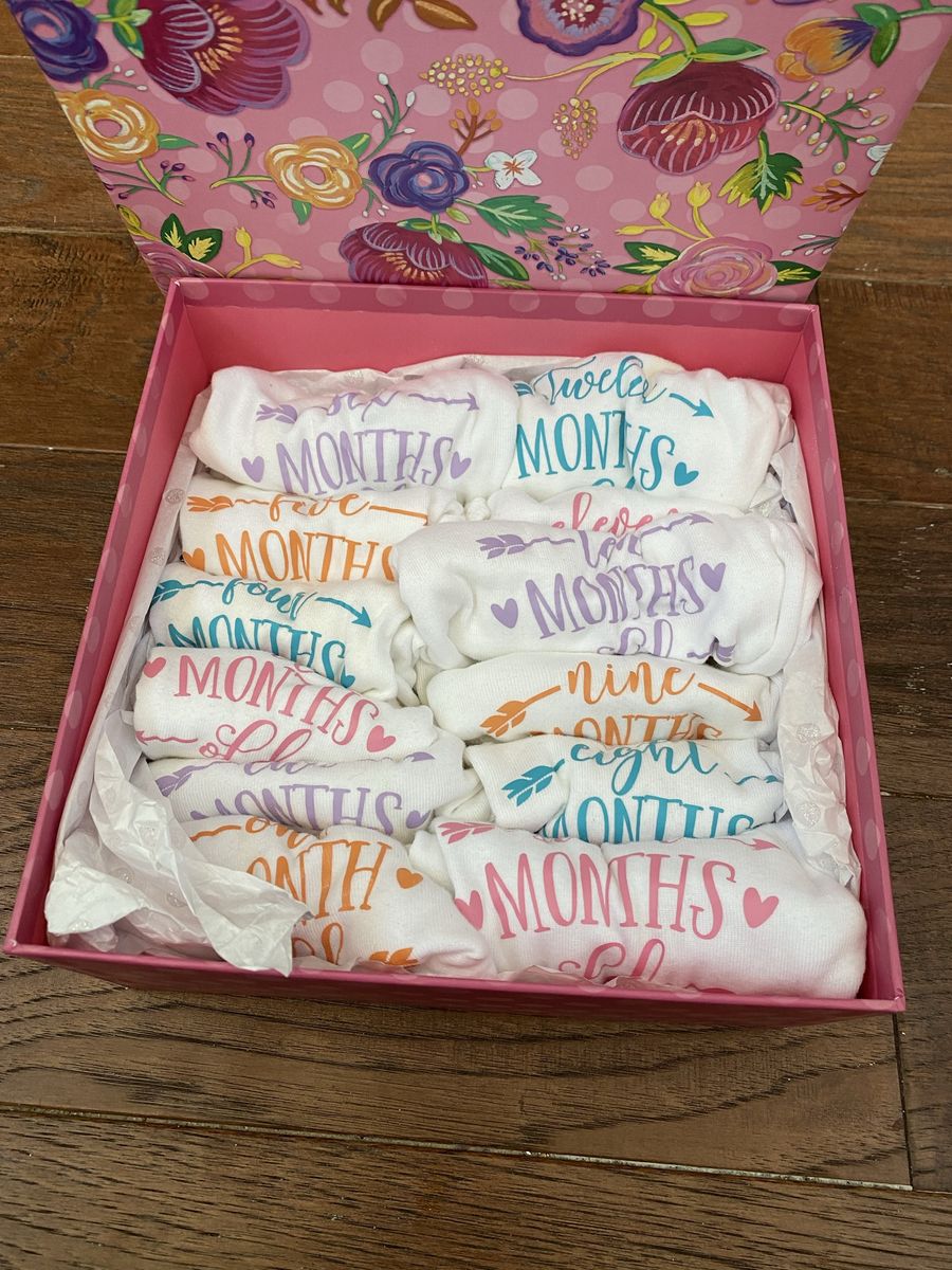 Month to month baby girl onesies