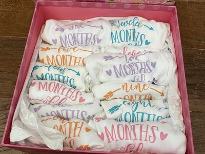 Month to month baby girl onesies