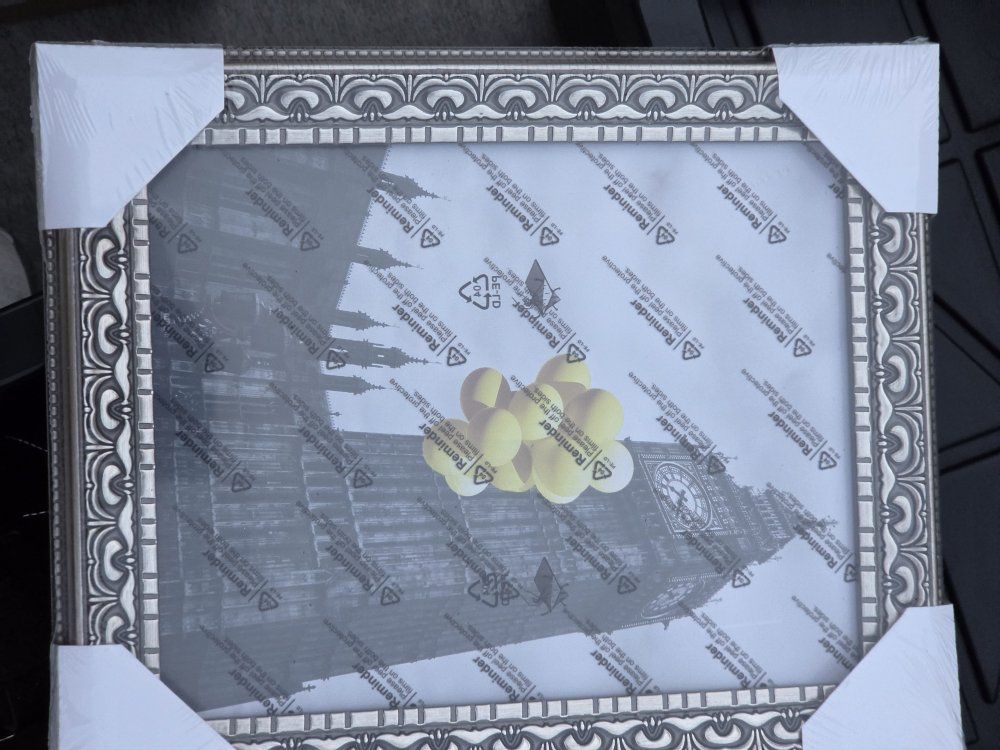 Ornate Silver Ornate Picture Frame with London Big Ben Artwork Print