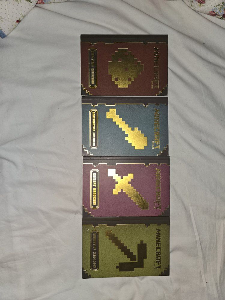 Minecraft Official Combat, Construction, Exploration, and Redstone Handbooks Set of 4