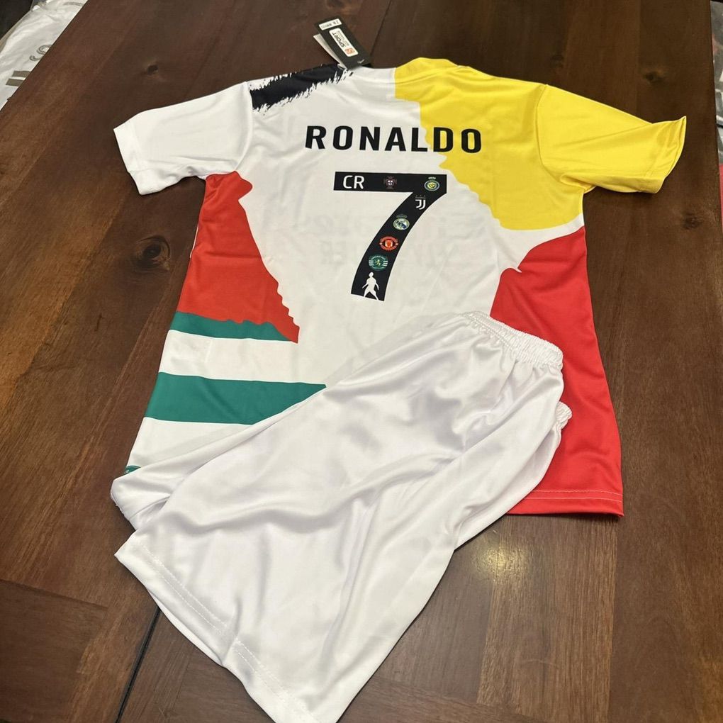 Christiano Ronaldo #7 kids Youth Soccer JerSey Set